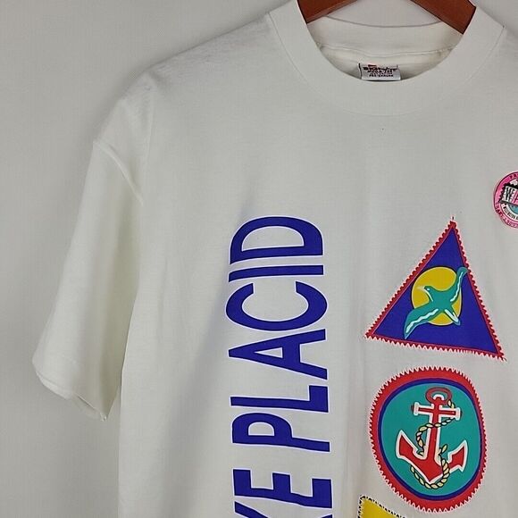 VTG Lake Placid TShirt Large Single Stitch 80's 1989 Travel Signal Mega-Tee NWT - Picture 3 of 11